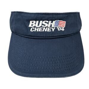 Bush Cheney '04 U.S. Flag Strapback Sun Visor Cap Blue One Size Spalding Group